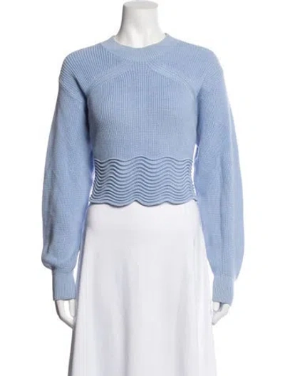 Pre-owned Aje Crew Neck Sweater In Blue/white