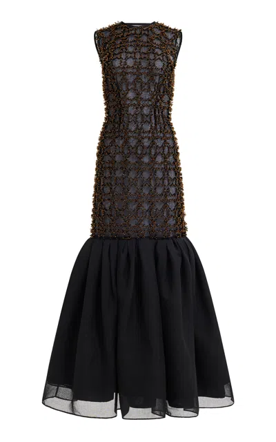 Aje Cristallina Embellished Gown In Black