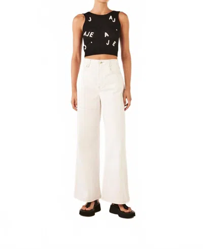 Aje Decora Logo Sprinkle Knit Top In Black/ivory/tawny Brown