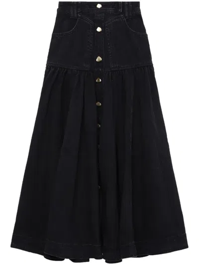 Aje Denim A-line Skirt In Black