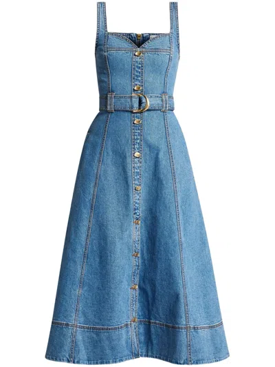 Aje Denim Midi Jacket In Blue