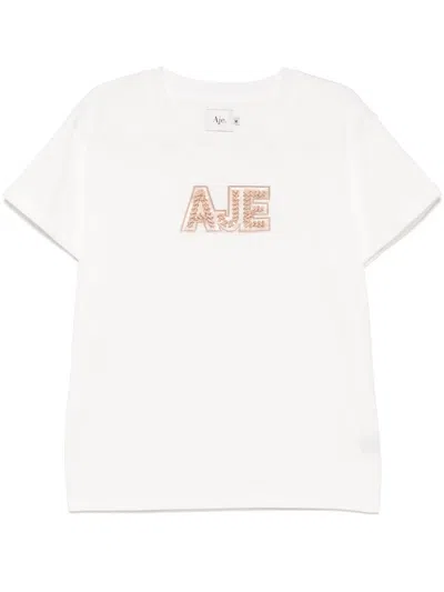 Aje Devotion Braided Logo T-shirt In White