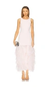 Aje Elations Rib-knit Maxi Ruffled Dress In Pastel Pink