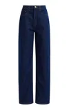 Aje Elliot High-rise Denim Straight-leg Jeans In Blue