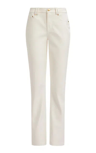 Aje Elodie Mid-rise Bootleg Pants In White