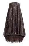 Aje Elysian Sequin Midi Dress In Brown