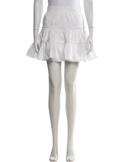 Pre-owned Aje Embroidered Accent Mini Skirt In White