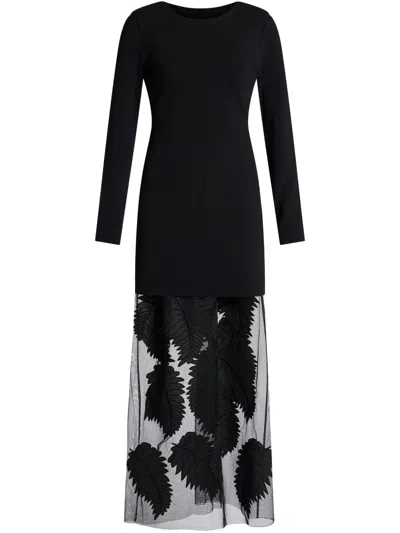 Aje Embroidered-design Midi Dress In Black