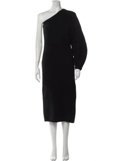 Pre-owned Aje Faux Fur Long Dress In Black