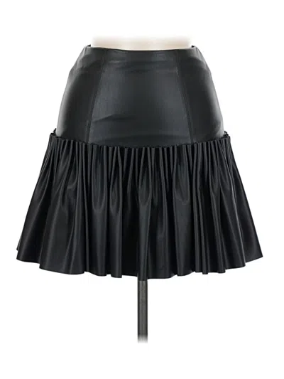 Pre-owned Aje Faux Leather Skirt In Black