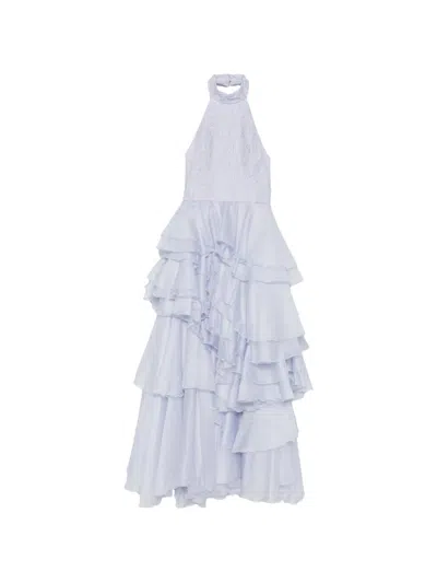 Aje Fayette Ruffled Gown In Blue