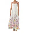 Aje Fleur Maxi Dress In Ivory Collage Floral In White