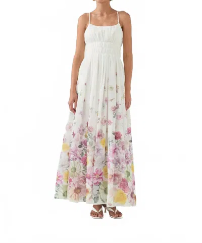 AJE FLEUR MAXI DRESS IN IVORY COLLAGE FLORAL