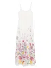 Aje Fleur Maxi Dress In Ivory Collage Floral In White