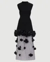 Aje Fleura Floral-trimmed Knit Midi Dress In Animal Print