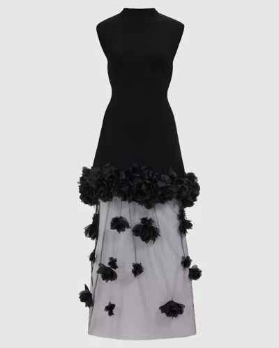 Aje Fleura Knit Midi Dress In Black