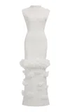 Aje Fleura Knitted Midi Dress - In White