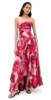 Aje Flora Gown Prismatic Floral Red In Multi