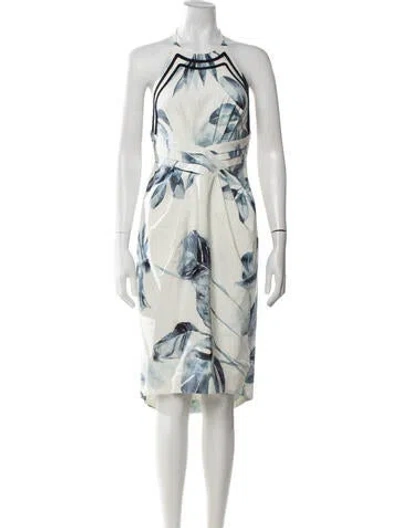 Pre-owned Aje Floral Print Knee-length Dress In White