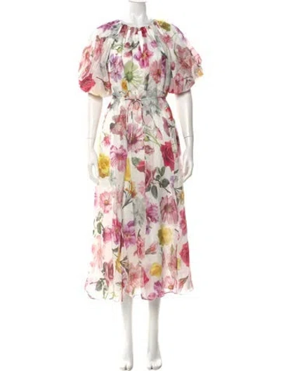 Pre-owned Aje Floral Print Long Dress In Multi
