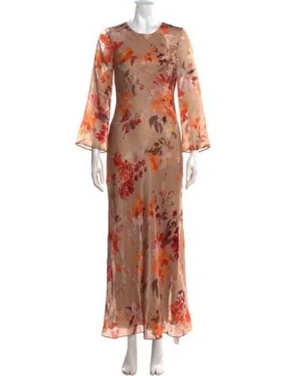 Pre-owned Aje Floral Print Long Dress W/ Tags In Orange