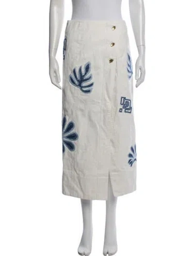 Pre-owned Aje Floral Print Long Skirt In Neutrals