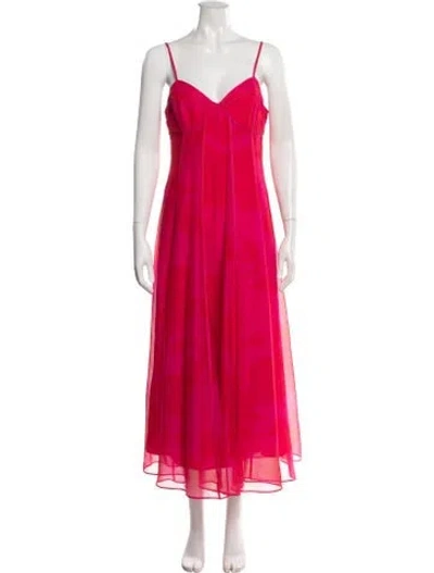 Pre-owned Aje Floral Print Midi Length Dress In Pink