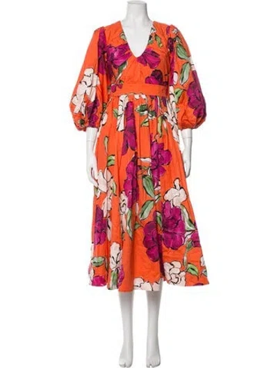 Pre-owned Aje Floral Print Midi Length Dress W/ Tags In Multi