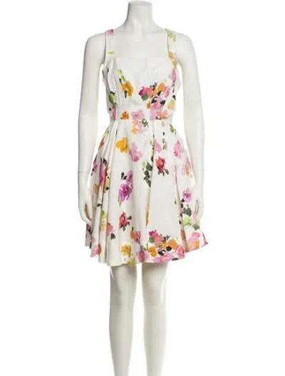 Pre-owned Aje Floral Print Midi Length Dress In White