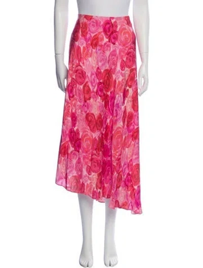 Pre-owned Aje Floral Print Midi Length Skirt In Pink