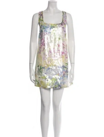 Pre-owned Aje Floral Print Mini Dress In Multicolor