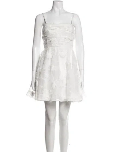 Pre-owned Aje Floral Print Mini Dress In Neutrals