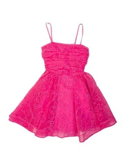 Pre-owned Aje Floral Print Mini Dress In Pink