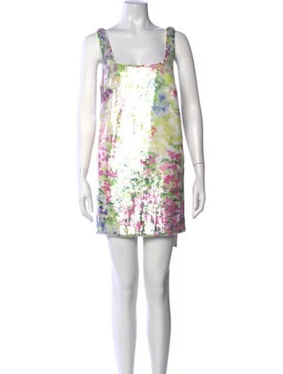 Pre-owned Aje Floral Print Mini Dress In Pink