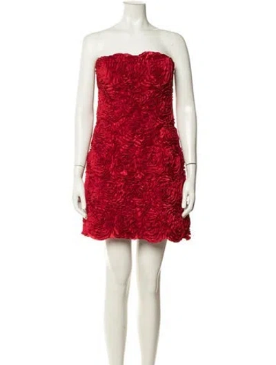 Pre-owned Aje Floral Print Mini Dress In Red