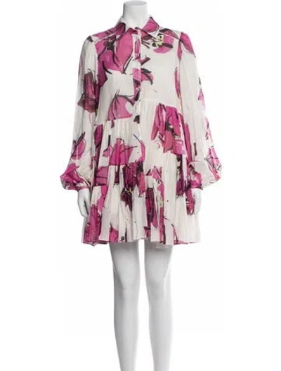Pre-owned Aje Floral Print Mini Dress W/ Tags In Pink