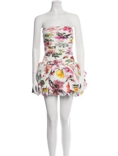Pre-owned Aje Floral Print Mini Dress W/ Tags In White