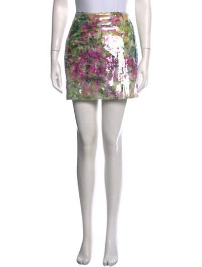 Pre-owned Aje Floral Print Mini Skirt In Neutrals