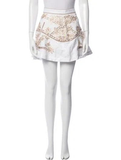 Pre-owned Aje Floral Print Mini Skirt W/ Tags In Neutrals