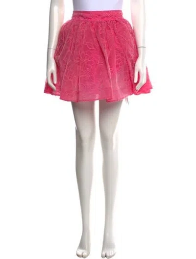 Pre-owned Aje Floral Print Mini Skirt W/ Tags In Pink