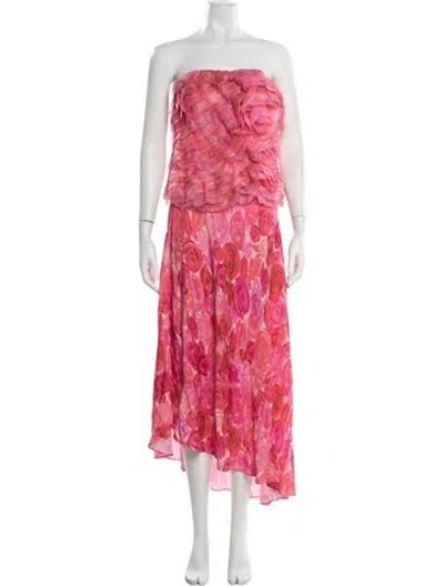 Pre-owned Aje Floral Print Ruffle Embellishment Skirt Set In Pink