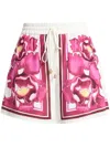 花卉印花真丝短裤
