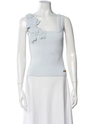 Pre-owned Aje Floral Print Square Neckline Top In Neutrals