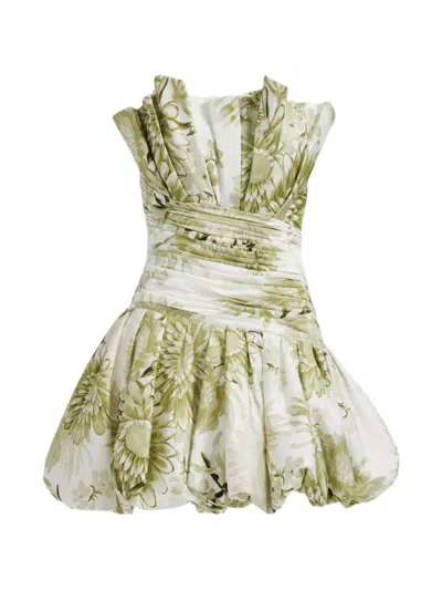 Aje Floral-print Mini Dress In White