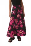 Aje Florence Midi Skirt In Midnight Peony In Brown