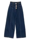 Aje Genesis Buttoned Panelled Jeans In Blue