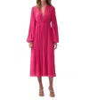 Aje Genevieve Pleated Midi Dress In Azalea Pink In Pink