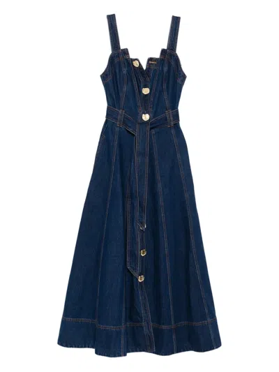 Aje Giana Button-front Midi Dress In Blue