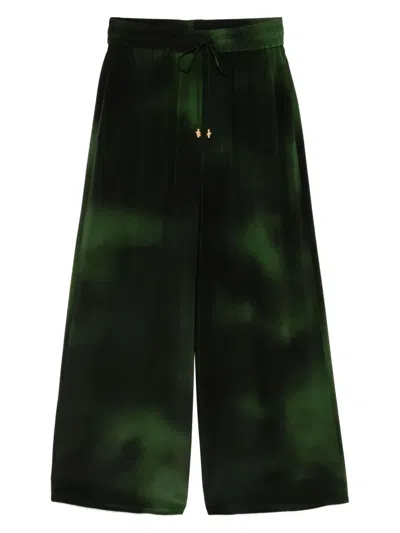 Aje Glaze Silk Relaxed Pants In Green