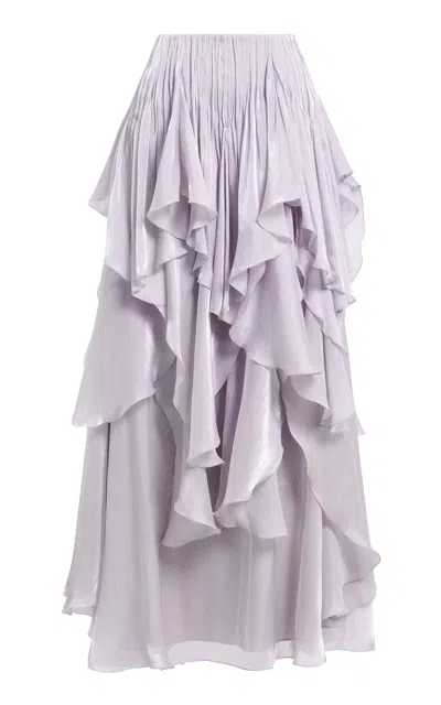 Aje Gleam Maxi Skirt In Purple
